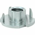 Bsc Preferred Steel Tee Nut Inserts Zinc-Plated 1/2-13 Size 0.466 Installed Length, 10PK 90975A304